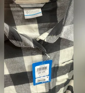 NWT Columbia womens black white buffalo check plaid flannel shirt XXL retail $90 thumbnail 4