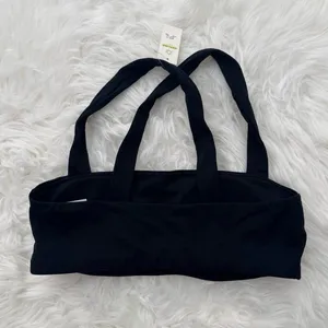 OFFLINE By Aerie Real Me Xtra Square Neck Sports Bra Black Size Small thumbnail 4