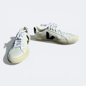 Veja Esplar Leather Sneakers White Black Low Top Lace Up Women’s Size 6 Minimal thumbnail 6
