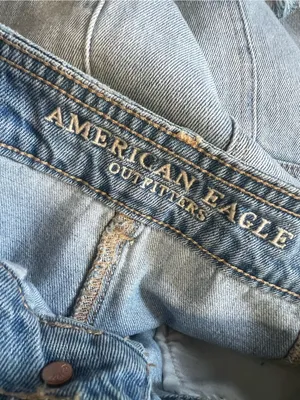 American Eagle Light Wash Denim Button-Front Mini Skirt thumbnail 4