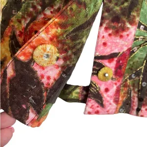 Chicos Women Boho Whimsical Floral Sequin Jacket‎ M Multicolor Artsy Botanical thumbnail 4