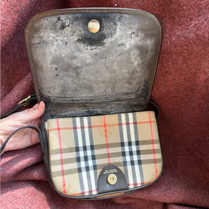 Vintage Burberry Made in England nova check Haymarket shoulder bag saddle bag thumbnail 7