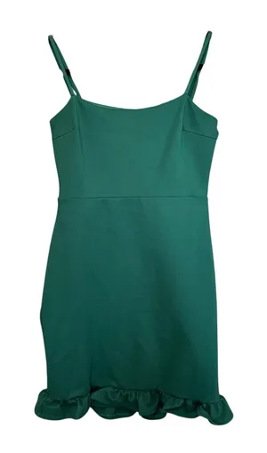 Lulus‎ Emerald Green Ruffle Hem Spaghetti Strap Mini Dress Size M thumbnail 1