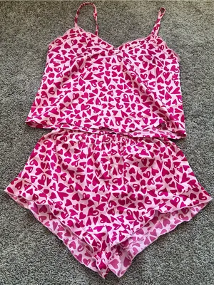 Colsie Pink Heart-Print Cami & Short Sleep Set thumbnail 2
