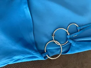 Zara Vibrant Blue Mini Dress Metal Detail Size XS thumbnail 5