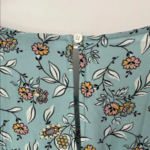LOFT Women's Floral Blouse - Teal and Multicolor thumbnail 4