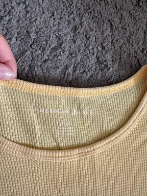 Yellow American Eagle Baby Tee thumbnail 3