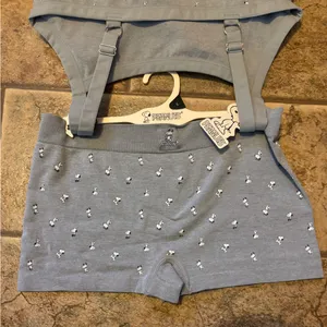 NWT Peanuts Snoopy bra and boy shorts set sz L thumbnail 4