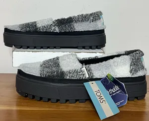 Toms Women's Black & White Plaid Platform Alpargata‎ Loafers Shoes Size: 5.5M thumbnail 1