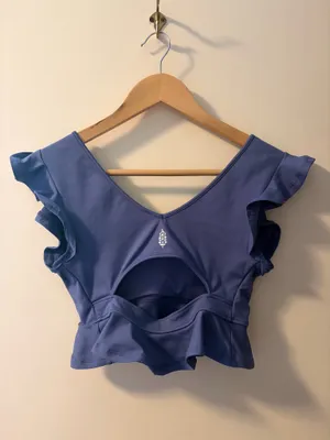 free people movement virgo performance ruffle crop top thumbnail 4