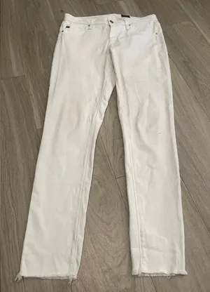 Ag Adriano Goldschmied Women’s Straight Leg Jeans in White thumbnail 1