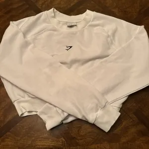 Gymshark w/Embroidered Logo Cropped S White Sweat Shirt thumbnail 1