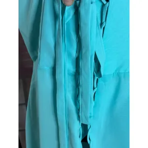 Aqua Blue Pleated Rhinestone Brooch Corset Back‎ Formal Cocktail Dress Size 10 thumbnail 6
