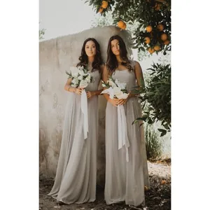 Show Me Your Mumu June Dress Size Medium Dove Grey Chiffon Elegant Wedding Guest thumbnail 2