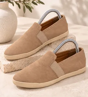 Frye Womens Size 8 M Lisa Slip On Leather Sneakers Tan Casual Flats thumbnail 1