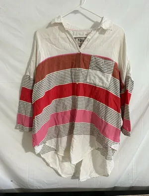 Holding‎ Horses by Anthropologie Oversized 100% Cotton Botton Down Shirt XS/S thumbnail 1