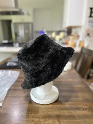 Women's Black Faux Fur Hat #260353 thumbnail 3
