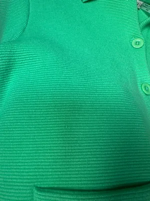 Alice + Olivia Ila Green Collared Knit Jacket Medium thumbnail 11