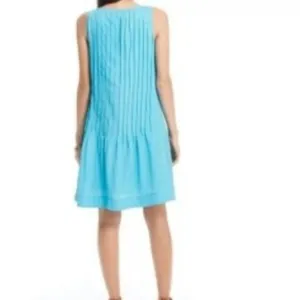 Lauren Ralph Lauren Dress Womens 14 Turquoise Blue Pintuck Sleeveless Pockets thumbnail 9