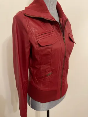 Zenana Red Faux Leather Jacket thumbnail 12