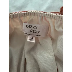 Dizzy Lizzy Blouse M Red Pink Smocked Milkmaid Peasant Boho Festival Hippie New thumbnail 5