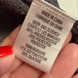 Theory Dark Gray Sheer Open-Front Cardigan Size S/P thumbnail 4
