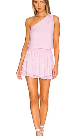 krisa One Shoulder Ruffle Mini Dress in Rose | REVOLVE thumbnail 1