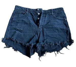 Wild Fable Black Distressed Denim Jean Shorts Women's 12 thumbnail 1