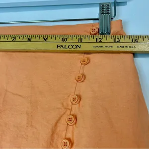 Blue Rain X Francesca’s Women’s Linen Blend Button Detail Mini Skirt Orange Med thumbnail 5