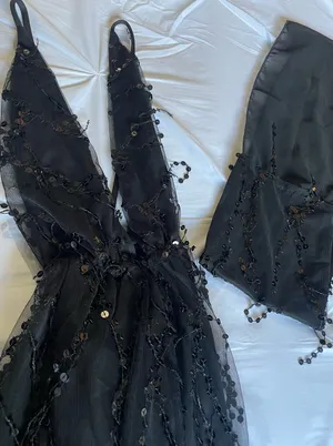 Black sequin mini dress thumbnail 1