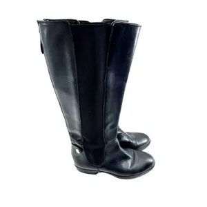 Franco Sarto Tahini Black Leather Women's Fashion Riding Knee Boots size 6.5 thumbnail 2