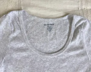 St George (Brandy Melville brand) heather grey short sleeve scoop neck tee thumbnail 2