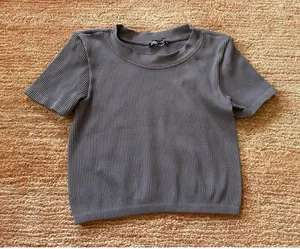 Zara Cropped Ribbed Tee For Girls Size XS thumbnail 1