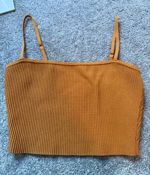 Babaton Artizia Ribbed Knit Cami - Mustard Yellow S thumbnail 1