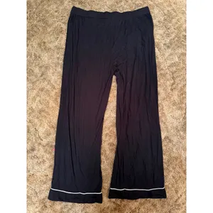 Cozy Earth Viscose From Bamboo Sleep Pants Black Contrast Piping Pajama Stretch thumbnail 4