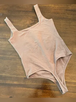 Abercrombie & Fitch Women’s Brown Square Neck Sleeveless Stretch Bodysuit Sz XS thumbnail 4