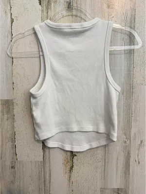 Aerie Women's Medium Tank Ribbed Crop White Clover Shamrock thumbnail 7