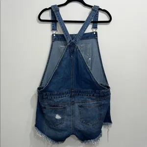 Source Unknown Denim Blue Distressed Jumpsuit XL dark wash thumbnail 3