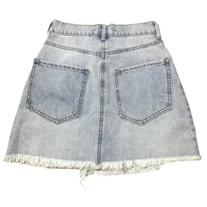Buddy Love Light Wash Distressed Denim Mini Skirt NEW thumbnail 4