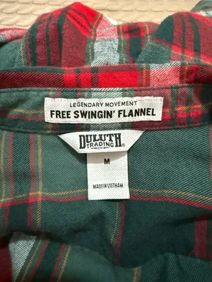 Duluth Trading Co Red & Green Plaid Button thumbnail 3
