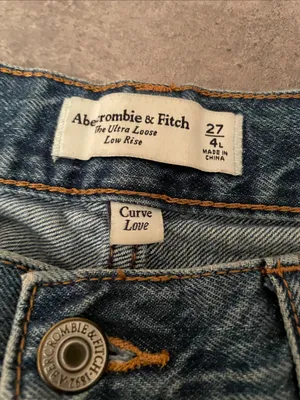 Abercrombie & Fitch Women's Dark Blue Straight Leg Jeans thumbnail 5