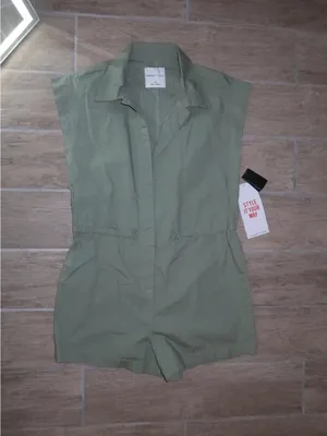 Celebrity Pink Sage Utility Drawstring Romper thumbnail 5