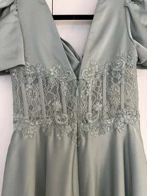 Agave Green Azazie Bridesmaid Dress A-Line Satin thumbnail 6