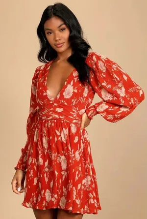 Lulu’s Women’s Dress Autumn Dreams Floral Print NWT thumbnail 1