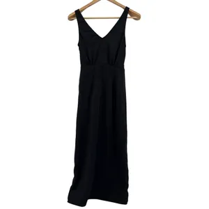 & Other Stories Paris‎ Atelier Black Lyocell Surplice Front Midi Dress Size 2 thumbnail 6