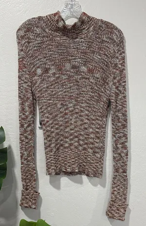 Free People open Knit mock neck Spacedye Sweater thumbnail 1