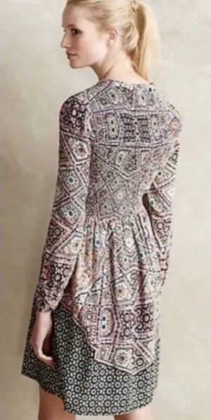 Maeve by Anthropologie Tiled Amethyst Dress Small Boho thumbnail 1
