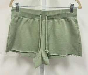 PacSun Women's Sage Green‎ Fleece Raw Hem Sweat Shorts Size S Small Loungewear thumbnail 1
