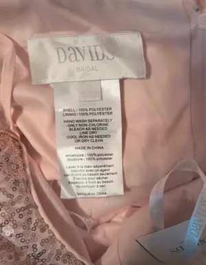 David's Bridal Fancy formal pink evening bridesmaid dress thumbnail 4
