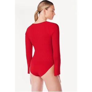 ✨Scoop Women's Ribbed Bodysuit with Sweetheart Neck and Long Sleeves✨ thumbnail 3
